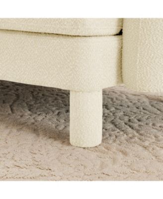  2-Seater Beige Boucle  Shell Armrests Loveseat