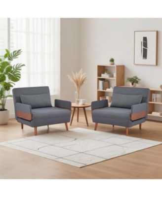 Modern Linen Sleeper Sofa Bed - Modular, Adjustable Backrest