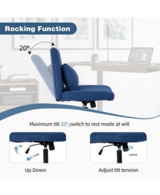 Streamdale Modern Linen Blue Criss Cross Office Chair - Product Details