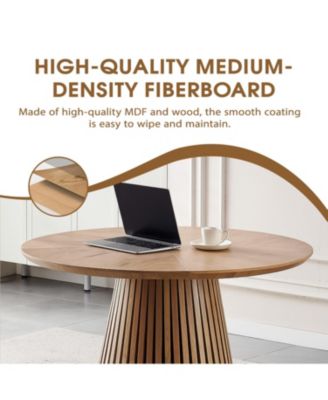 Modern Round Wooden Dining Table - Space Saving