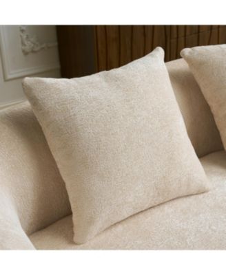 Chenille L-Shape Sectional Sofa with Curved Chaise