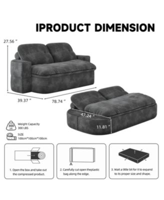 Streamdale 2-in-1 Convertible Sofa Bed with Memory Foam - No Assembly