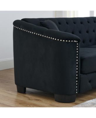3-seater + 2-seater Combination sofa.Velvet black