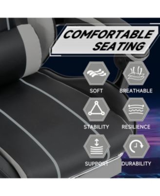 Gaming chair with footrest and lumbar backrest