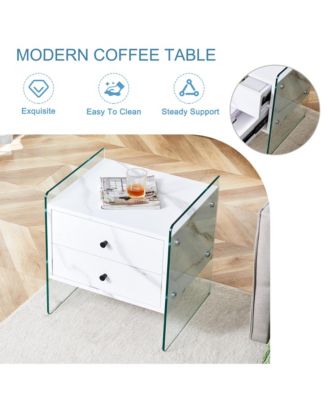 + 1 Pc. + Glass + Storage + Bedside Table
