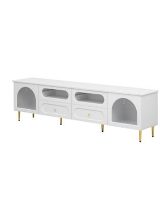 78.8" Retro TV Stand - Media Console w/ Cabinets & Drawers