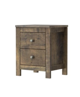 Rustic Nightstand Set of 2 with Storage