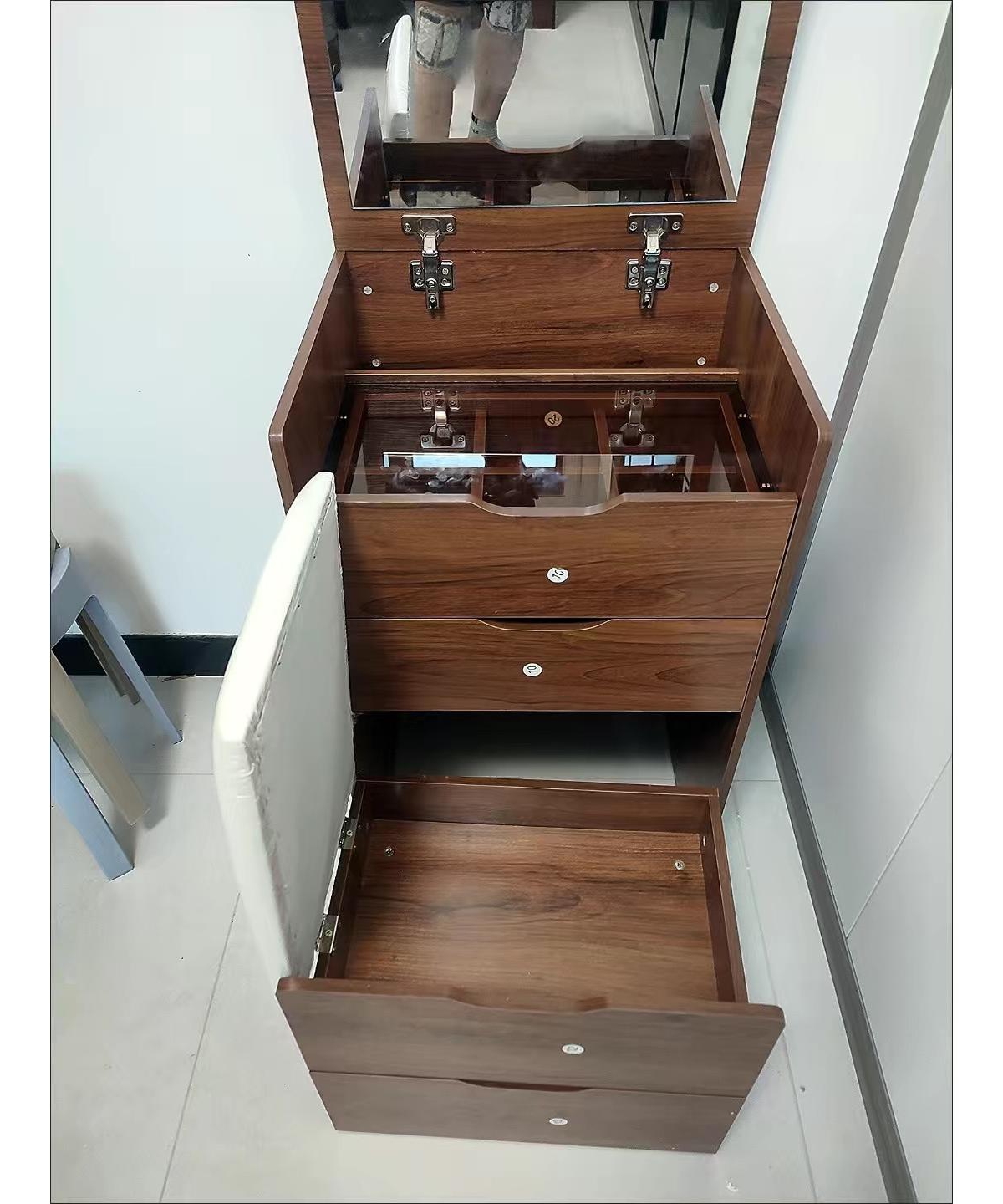 Streamdale Furniture 3-in-1 Compact Vanity Desk with Plip Top Mirror and Drawers