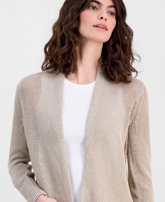 Women's Cropped Open-Front Cardigan