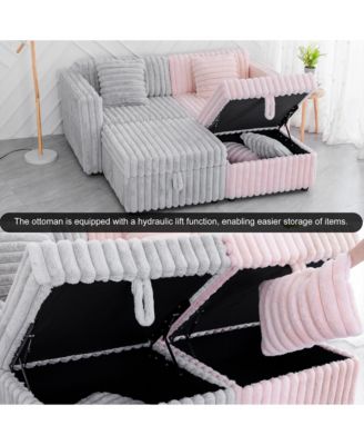 Soft U-Shaped Sofa for 4 with Matching Ottoman.