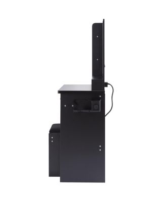 Large Vanity Table with Charging Station and LED Mirror (41