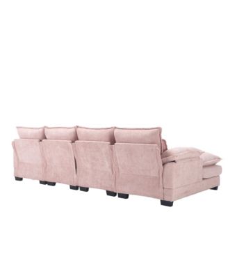  Chenille, high quality sponge filling, solid wood frame, oversized four-seater, U-shaped combination sofa