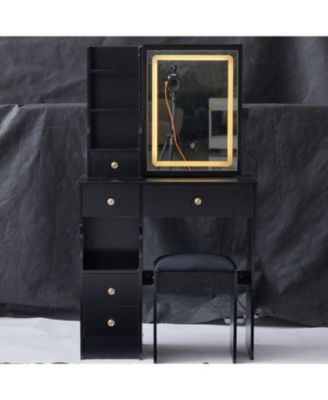 Compact Vanity Table with Touch Control LED Mirror (EPA, GCC, UL Certified