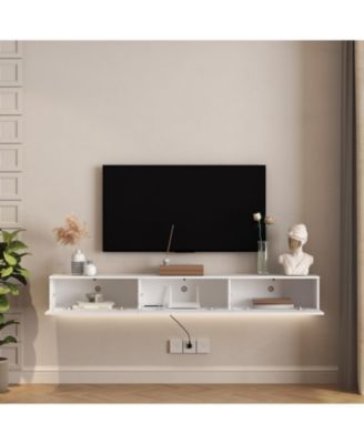 Floating TV Stand Wall Mounted LED 69" Modern Entertainment Center