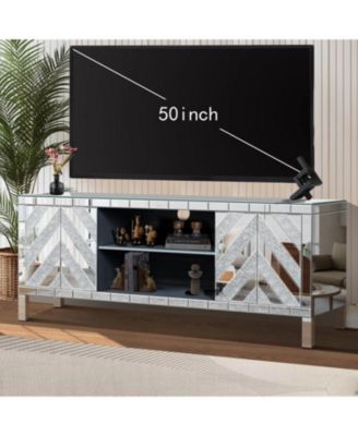 47" Mirror TV Console - Doors Open Storage