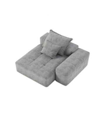 Modern Chenille Modular Sectional Sofa with Pillows