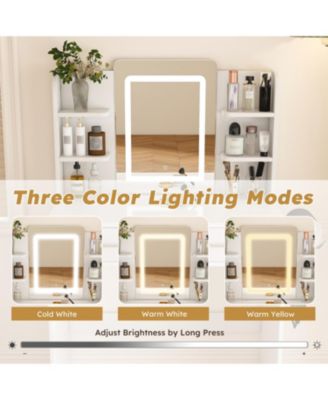 LED Vanity Mirror Dressing Table with Lights & Storage