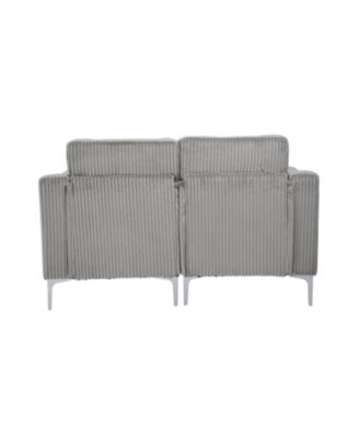 Modular Sectional Two-Seater Sofa Corduroy Sectional Couch Gray