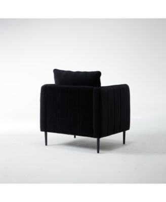 Velvet Accent Chair with Metal Legs