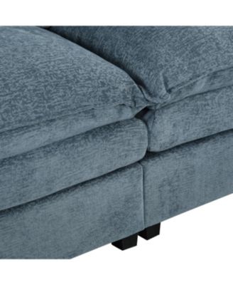 Chenille U-Shaped Sectional Sofa with Adjustable Pillows