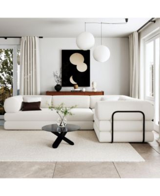  Corduroy L-Shaped Modular Sofa Bed