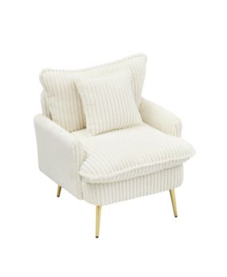  Beige Corduroy Accent Chair - Apartment/Office/Living Room
