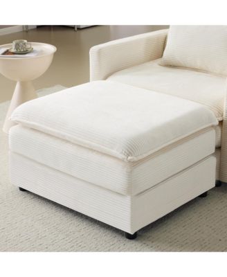  54" Plush Cloud Sofa with Ottoman & Cushions (Beige