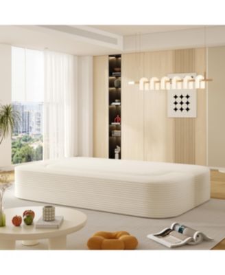 78.7" Foldable Corduroy Sofa Bed with Blanket & Pillows