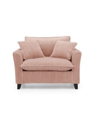 Pink Lazy Sofa Chair with Backrest & Armrests