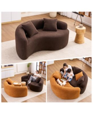 Streamdale Yin Yang Sofa- Dual Seat Chenille Loveseat