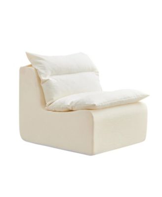 3-Seat Sofa Lounge Chair - White Polyester