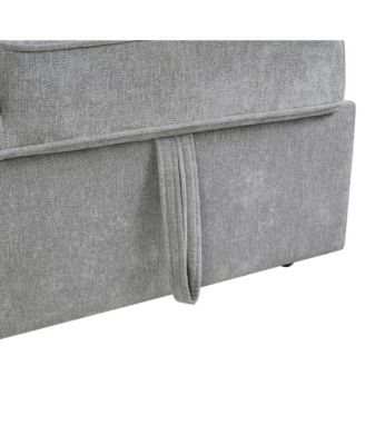 Convertible Sectional Sofa Bed w/ Pull-Out Sleepers, Table, USB, Storage