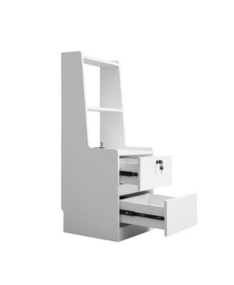 Nightstands Set of 2, Charging, Night Light, Bookshelf, Storage