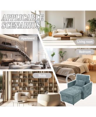 Multifunctional Chenille Recliner Sofa with Storage & Phone Bracket