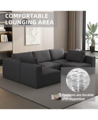 Modular Sectional Sofa Sleeper Couch w/ Chaise & Ottoman,(Combo 3A+2B)