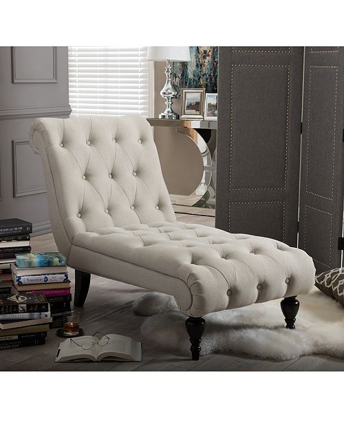 Furniture Layla Light Beige Chaise Lounge, Quick Ship Furniture Macy's