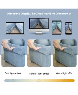  Oversized Cloud Modular Sectional Couch, Corduroy, Ottoman, Chaise - Blue