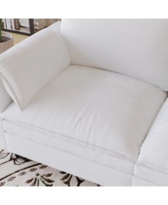 107.8" 3 Seater L-Shaped Sofa Couch with Ottoman & Pockets