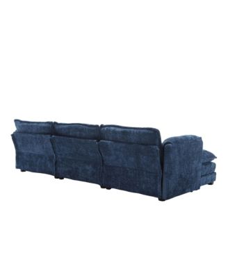  Oversized Sectional Cloud Couch, Modern Chenille L Shape, Ottoman & Memory Foam