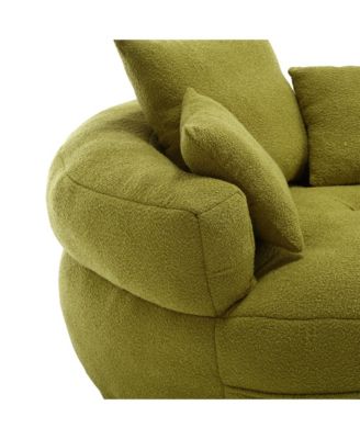 Chenille Sleeper Sofa Chair - Modern Fluffy Lounge Seat