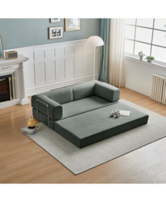 Modern Corduroy Sofa Bed - 3 Seater, Versatile Layouts