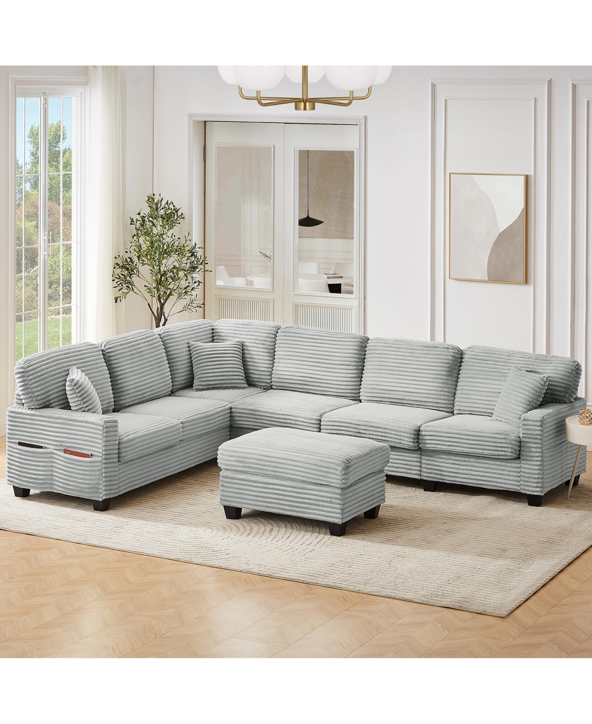 Streamdale Furniture Streamdale U-Shaped Sectional Sofa with Ottoman & Storage Pockets
