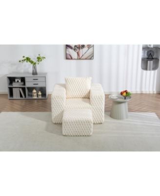 Corduroy compression sofa with Ottoman