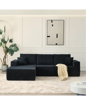 110" Cloud Modular Sectional Sofa w/ Ottoman & Pillows
