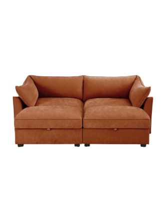 2-Seat Sofa w/Ottomans & Storage