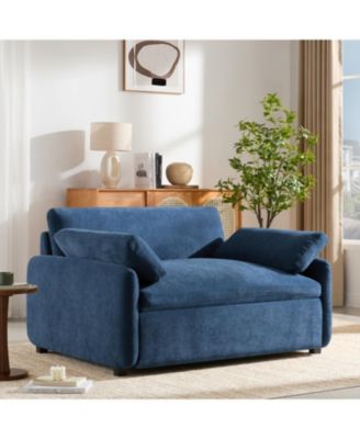  Oversized Chenille Sofa Chair - Wide Deep Seat, Modern Armchair