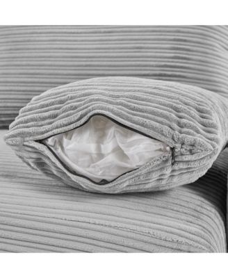 Modern 3-Seater Sectional Sofa w/ Storage, Ottomans, USB, Cup Holders - Grey