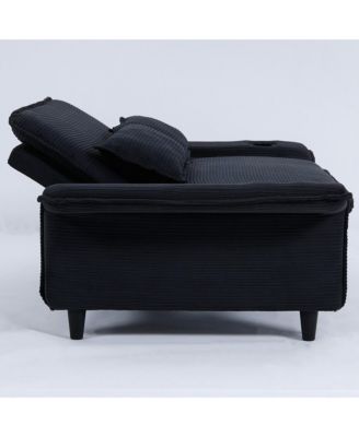 Striped Sofa Bed - Adjustable Arms & Back - 65.74 Inch