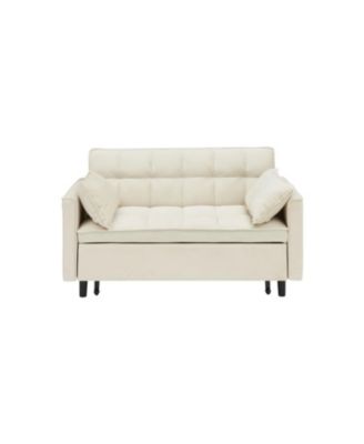 Modern Velvet Sleeper Sofa with Pillows & Pockets