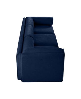 Modular Sectional Sofa, Storage, Cylindrical Backrest, Deep Seating, Blue